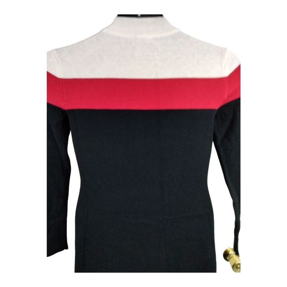 Talbots Colorblock Mock Neck Sz Petite P 4-6 Cashmere Blend Sweater Dress Long - Picture 16 of 16